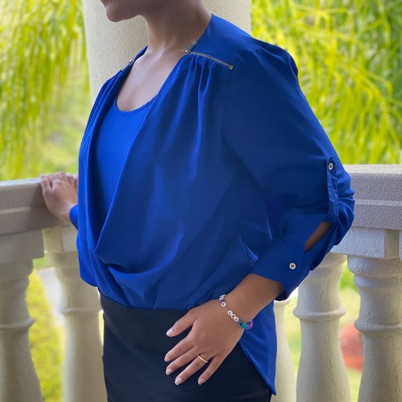 Royal Blue Blouse - Picture 3 of 3